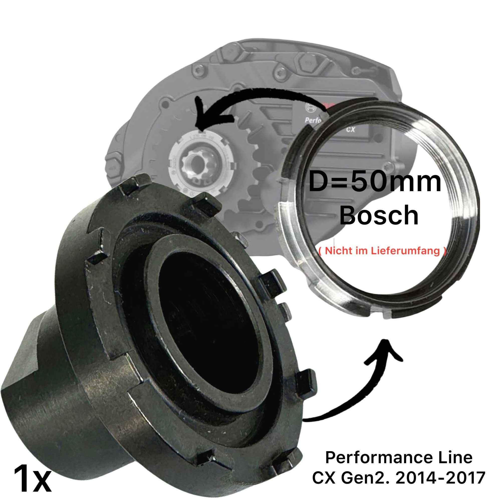 F26 Fahrrad-Montageständer Lockringtool 51mm für Bosch Ebike Kettenblatt Motor Active Performance