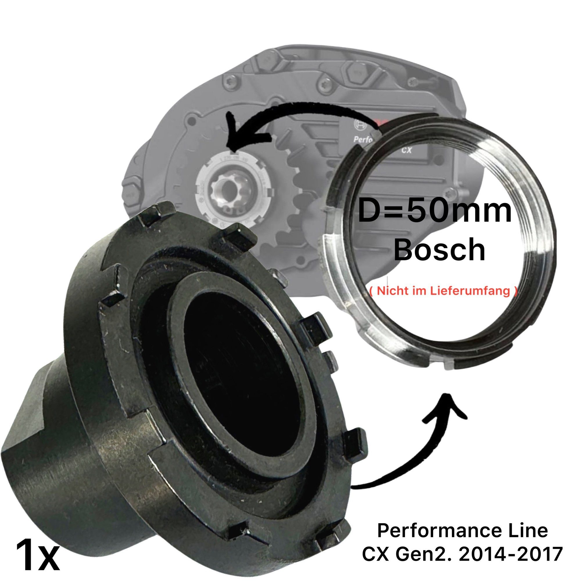 F26 Fahrrad-Montageständer Lockringtool 51mm für Bosch Gen2 Ebike Kettenblatt Motor Performance