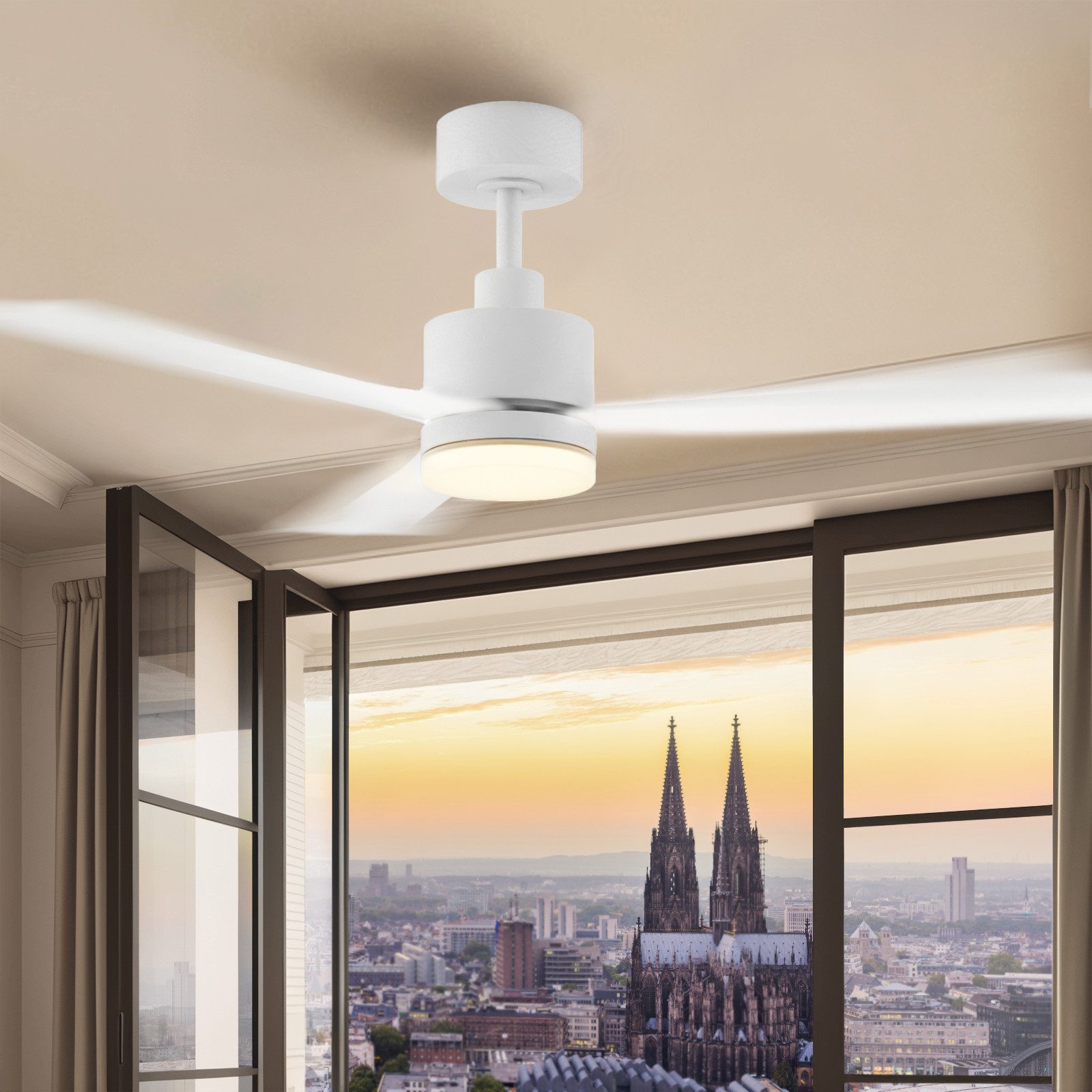 EMKE Deckenventilator mit LED‑Licht Ø 132 cm, 2.4 G‑Fernbedienung günstig online kaufen