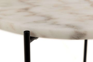 ACTONA GROUP Beistelltisch Avila, Ecktisch, rund, Tischplatte aus Marmorstein, T: 52 cm