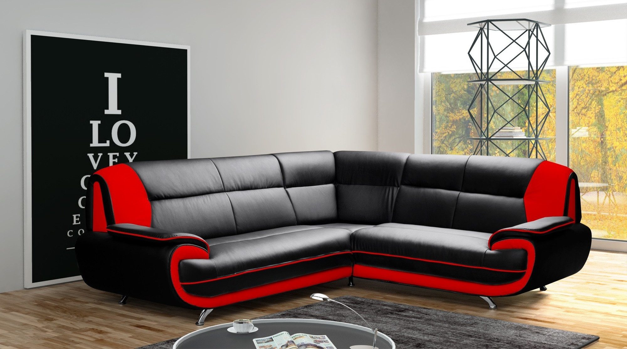 Kaiser Möbel Ecksofa L-Form modern für das Wohnzimmer, Kunstleder Soft, PALERMO, Ecksofa, pflegeleichtes Kunstleder,hohe Abriebfestigkeit (100.000 Martindale)