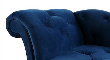 JVmoebel Chaiselongue Blaue Elegante Liege Chesterfield Liege Samt Chaiselounge, Made in Europe