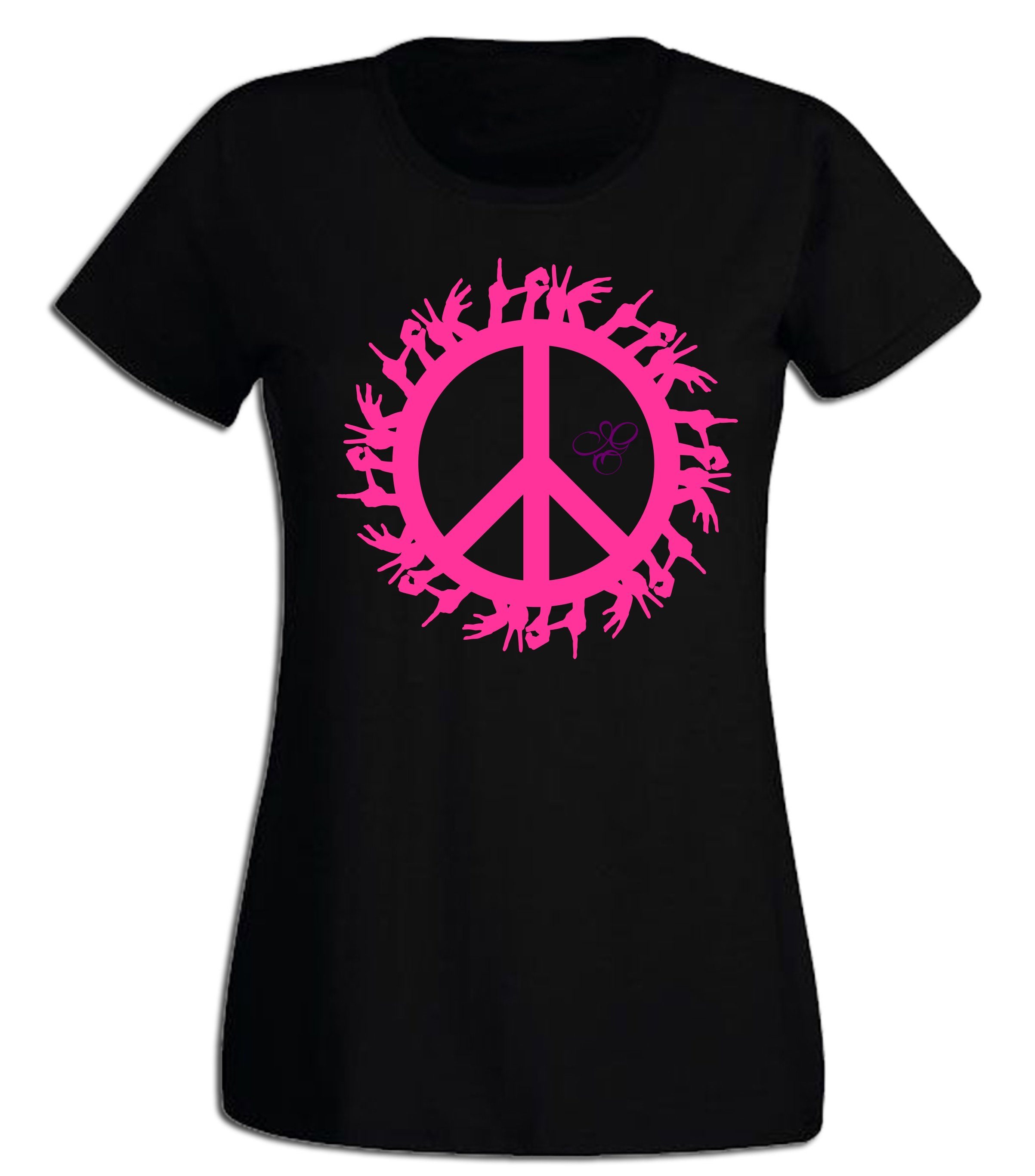 G-graphics T-Shirt Love Hands & Peace Sign Slim-fit Damen T-Shirt aus unser günstig online kaufen