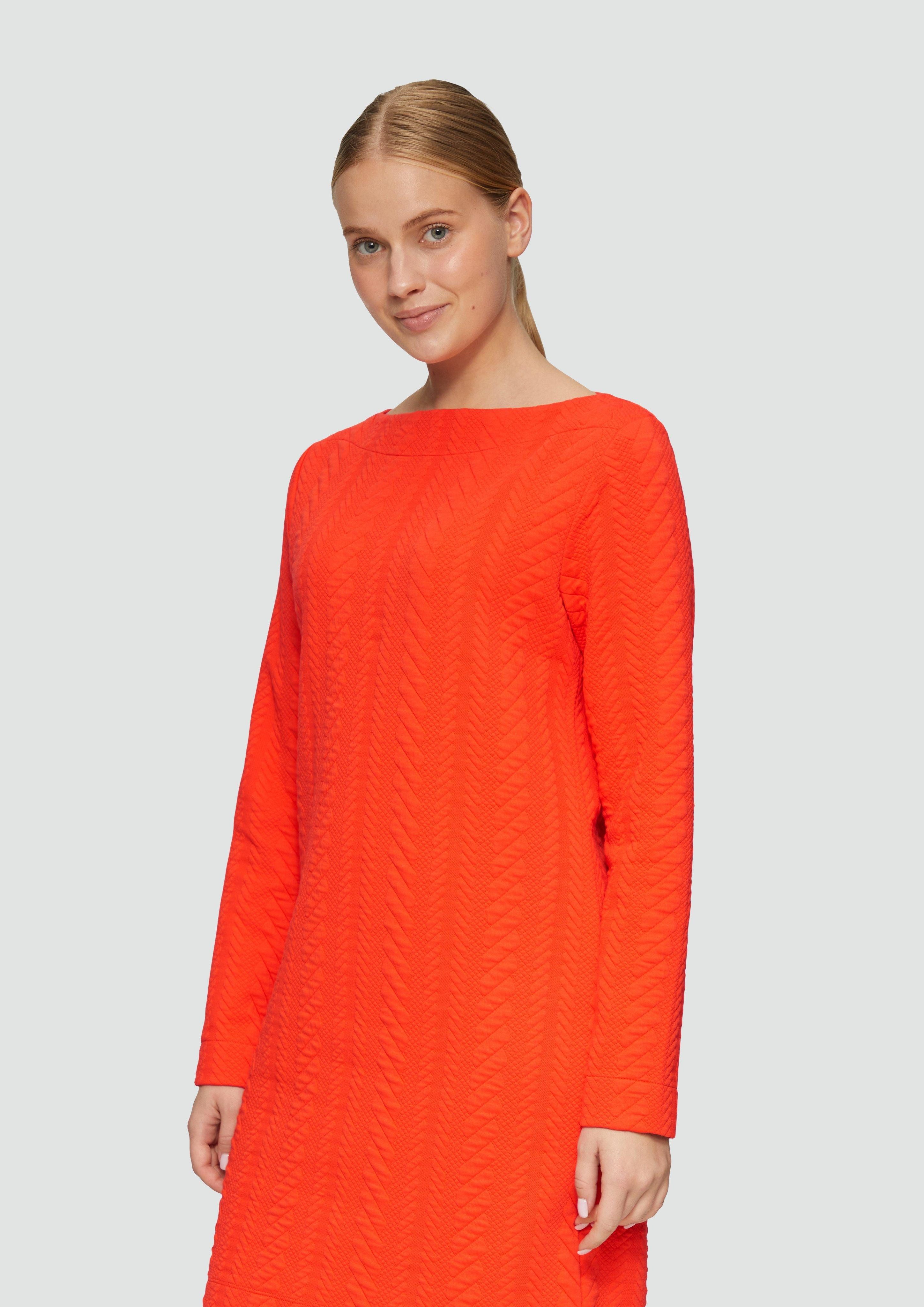 s.Oliver Minikleid Strukturiertes Jacquard-Kleid mit U-Boot-Ausschnitt günstig online kaufen