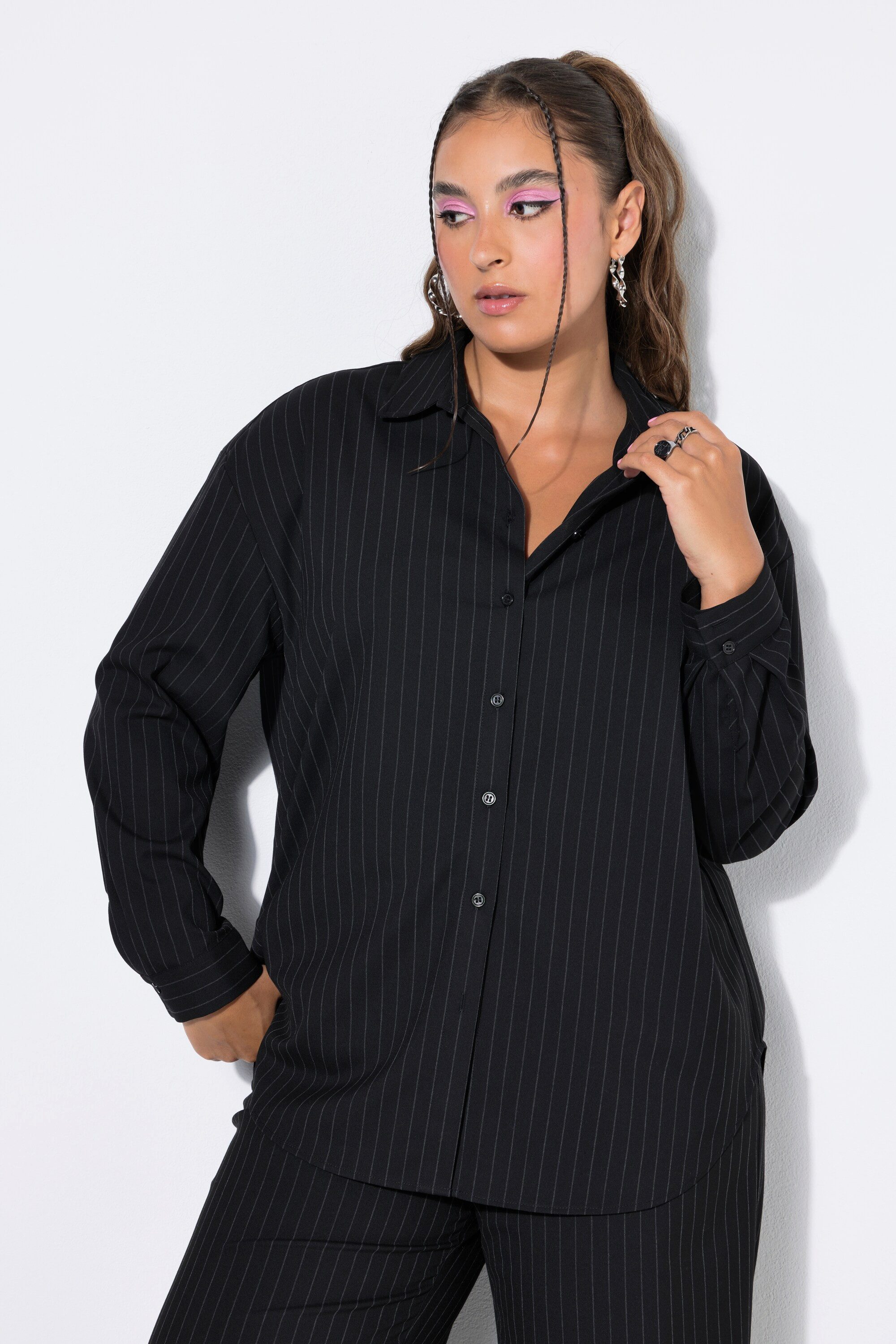 Studio Untold Hemdbluse Hemdbluse oversized Nadelstreifen