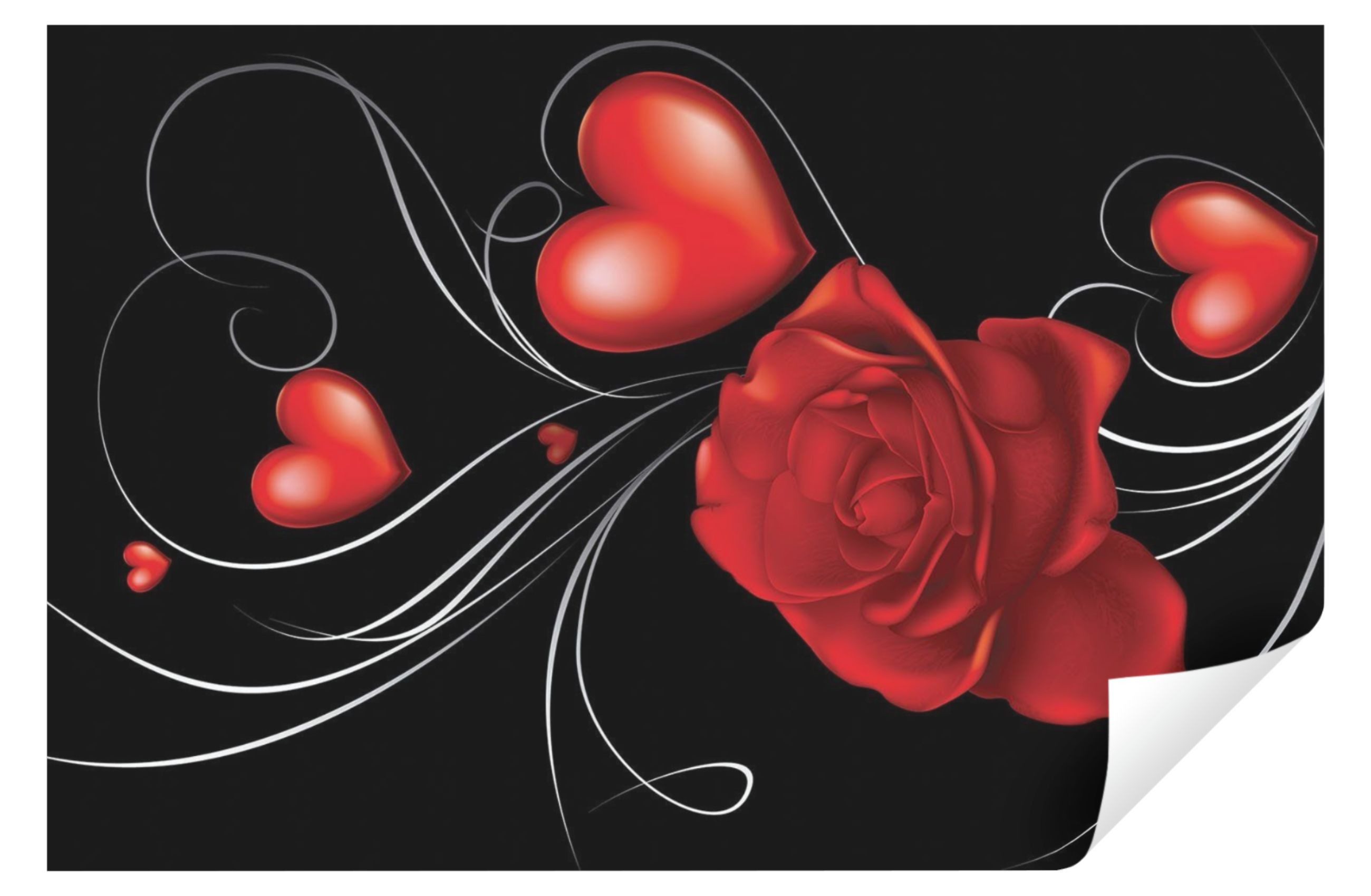 Wallarena Fototapete Blumen Abstrakt Herz Schwarz günstig online kaufen