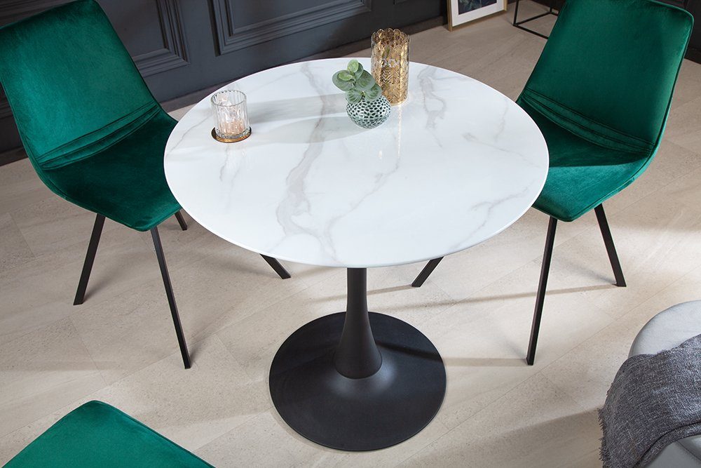 riess-ambiente Esstisch LYON Ø80cm weiß-grau / günstig online kaufen