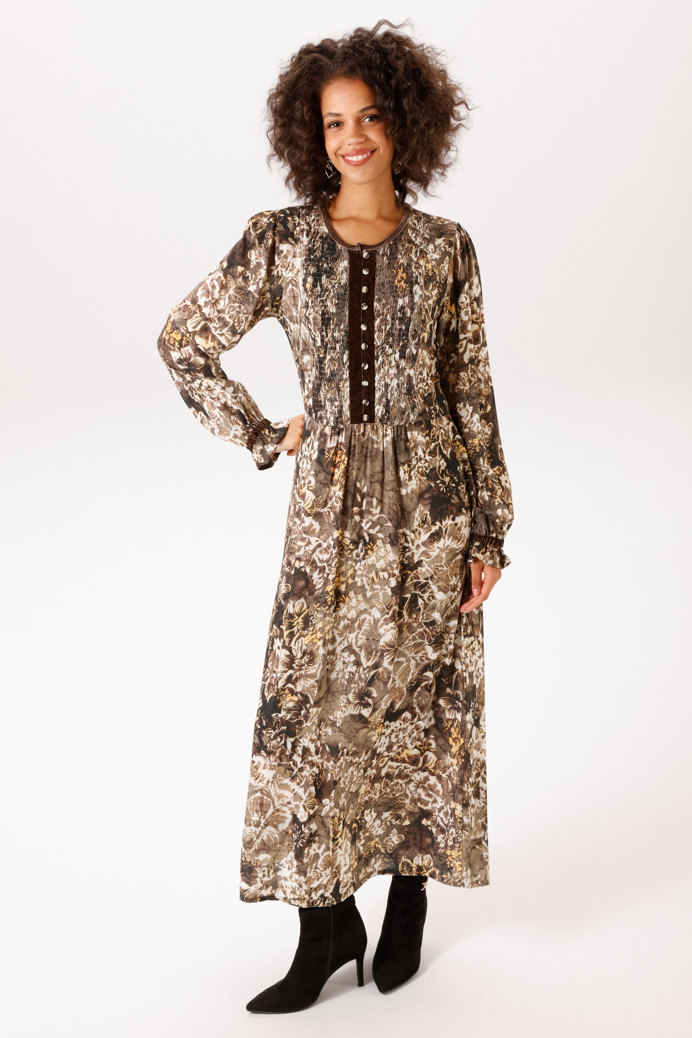 Aniston CASUAL Maxikleid mit farbharmonischen Blumendruck - NEUE KOLLEKTION – Bild 4 von 5