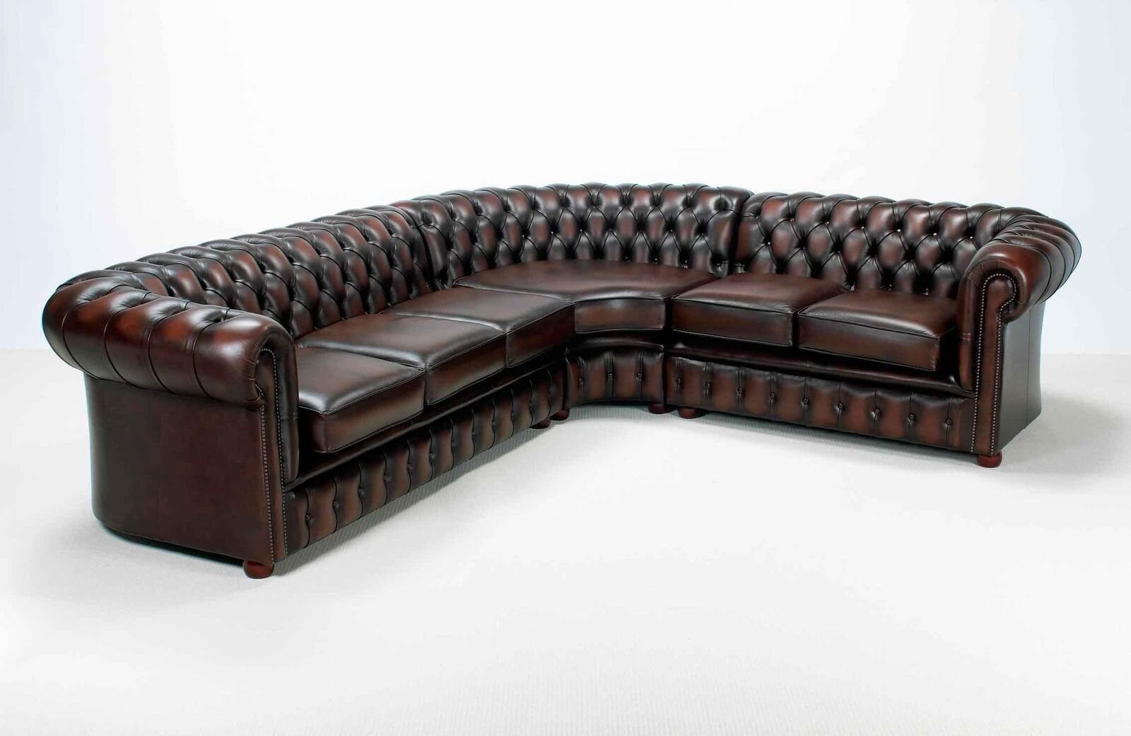 JVmoebel Ecksofa Chesterfield Ecksofa Wohnlandschaft Eckgarnitur 100% Leder Sofort