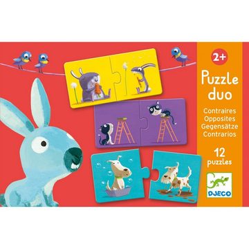 DJECO Puzzle Lernspiel Puzzle Duo Assoziationsspiel für Kinder ab 2 Jahren, 2 Puzzleteile