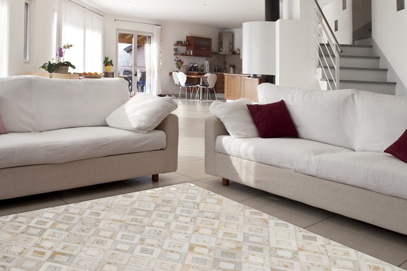 calo-deluxe Fellteppich Scarllet 110, rechteckig, Höhe: 8 mm, echtes Rinderfell, Wohnzimmer