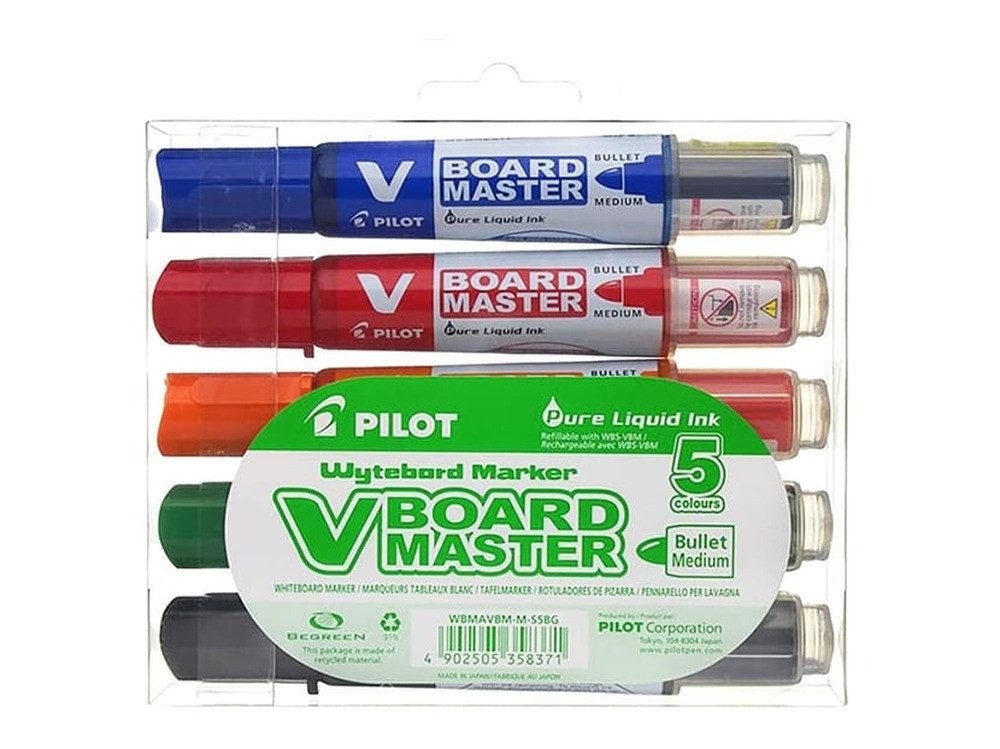 PILOT Whiteboard Marker Board-Marker Begreen 5Er- Set Rundspitze Master