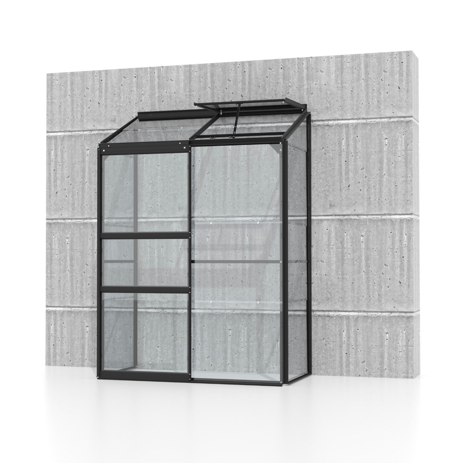 Vitavia Anlehngewächshaus Ida 900, 3 mm Wandstärke, mit 3 mm Einscheibensicherheitsglas, inkl. Regenrinne