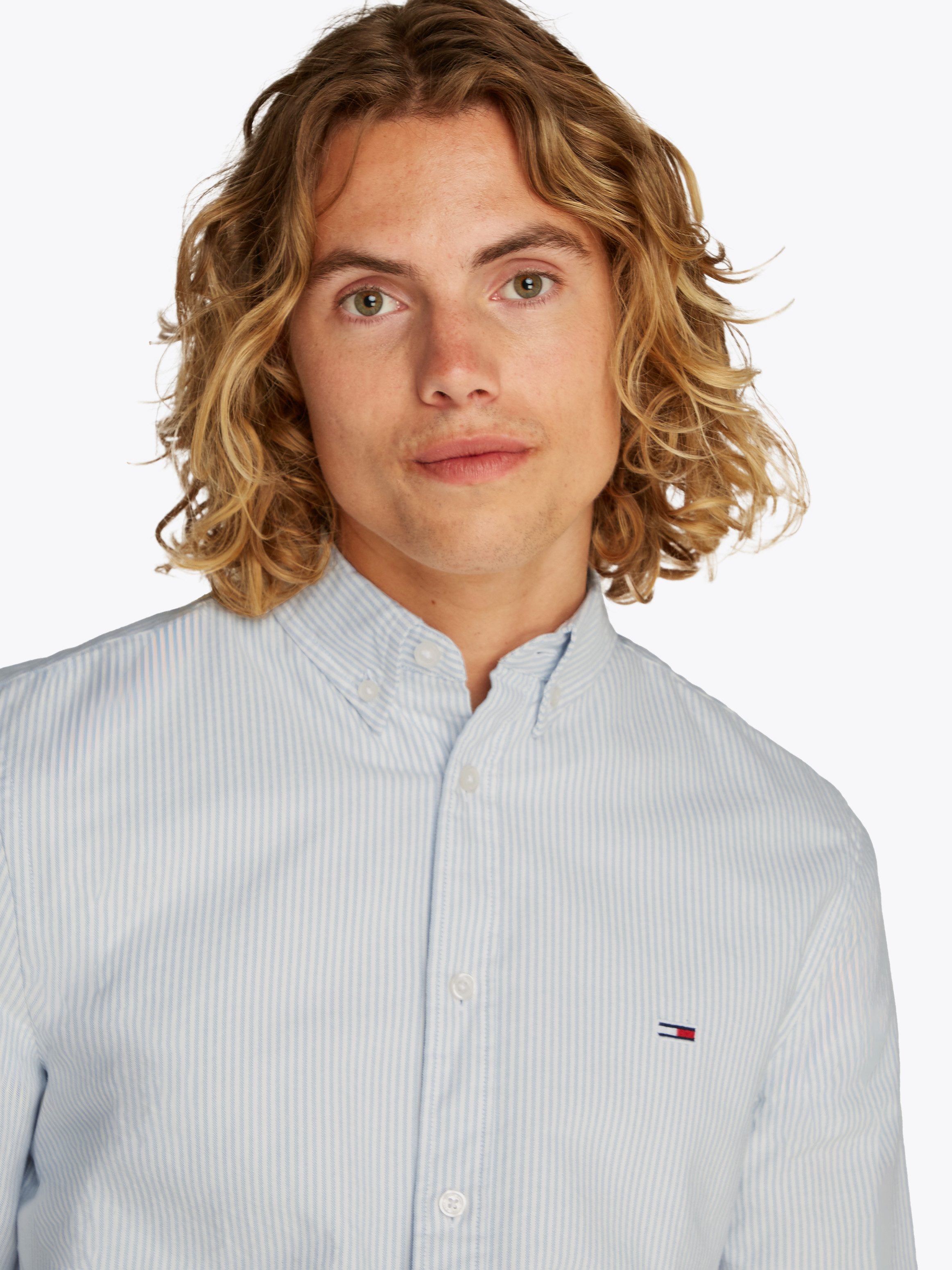 Tommy Jeans Langarmhemd TJM SLIM STRIPE OXFORD SHIRT EXT Mit Button-Down-Kr günstig online kaufen