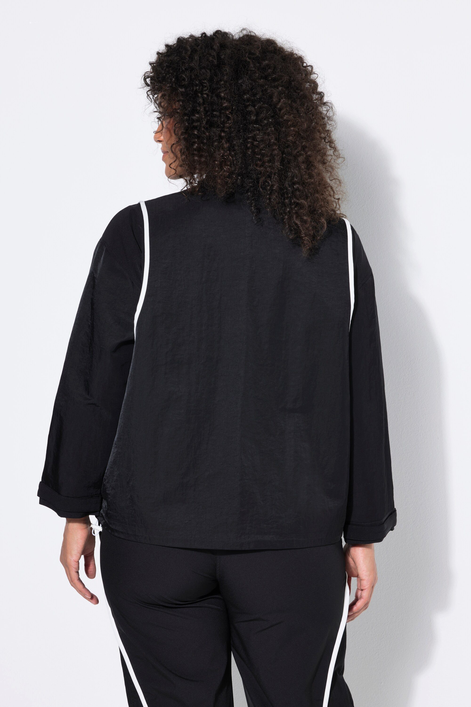 Ulla Popken Sweatjacke Trainingsjacke Zierpaspeln Oversized Stehkragen – Bild 3 von 4