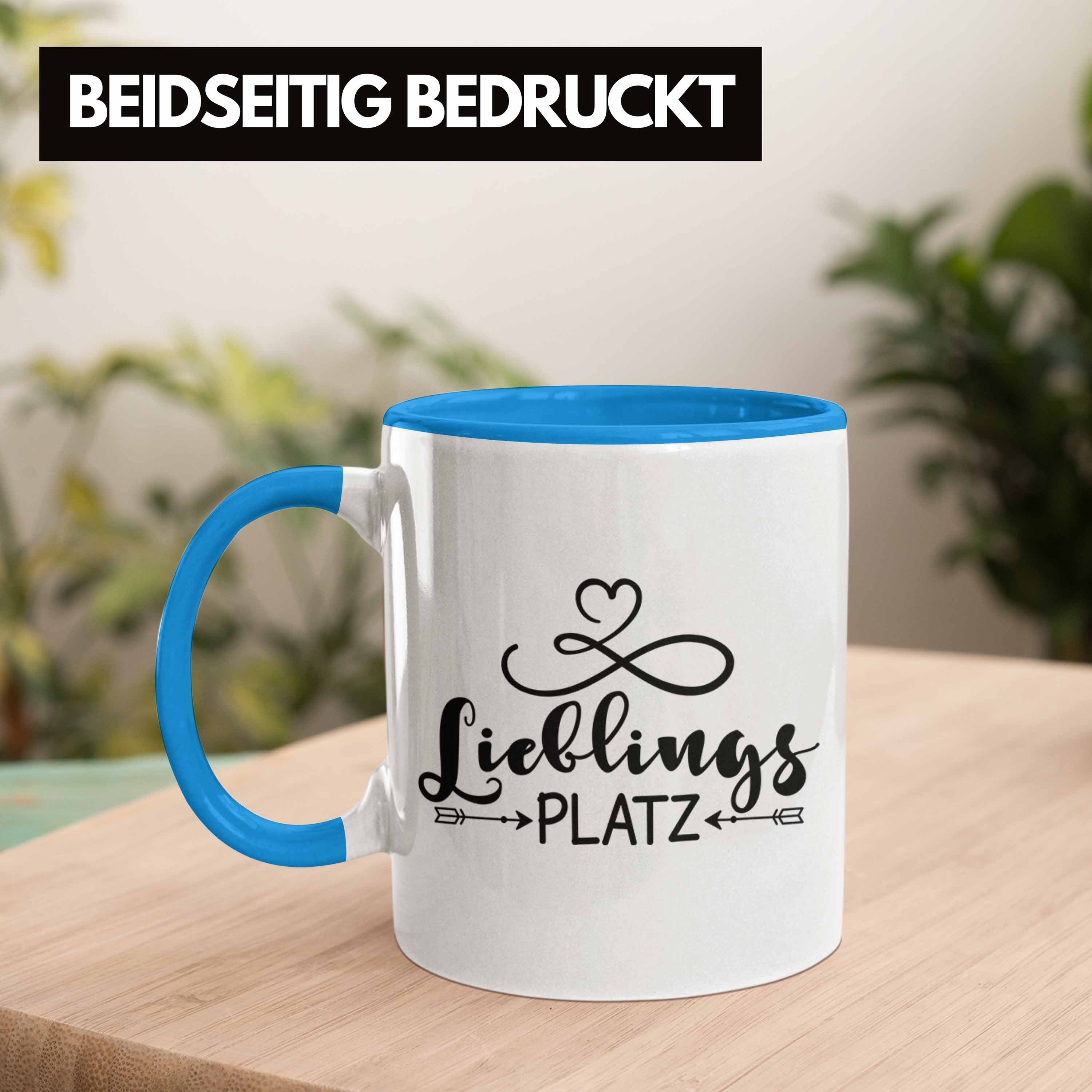 Büro Geschenk Blau Neue Lieblings-Platz für Wohnung Geschenkidee Zuhause - Tasse Tasse Trendation Trendation