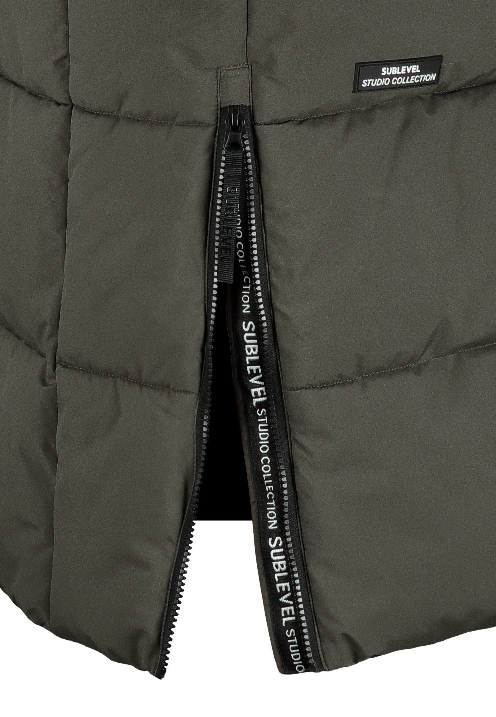 SUBLEVEL Steppmantel Damen Winter Jacke Mantel Parka Steppjacke Steppmantel Extra Lang 124
