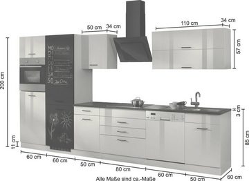 HELD MÖBEL Küchenzeile Trier, mit E-Geräten, Breite 360 cm