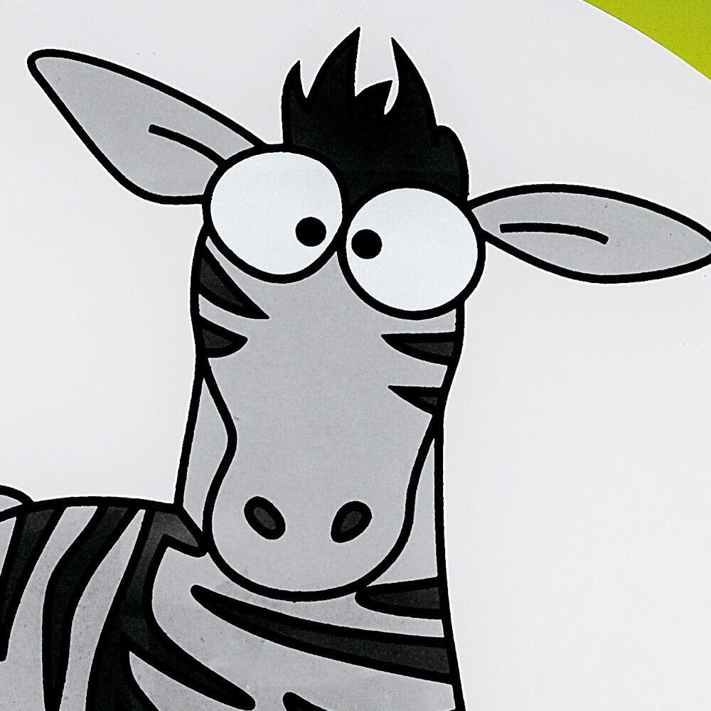 EGLO Deckenleuchte, Leuchtmittel nicht inklusive, Kinderlampe Deckenleuchte Wandlampe Glas grün weiß Zebra Motiv D 25 cm