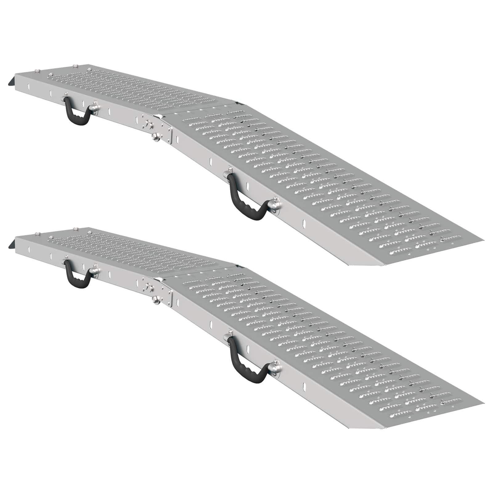 vidaXL Laderampe Faltbare Rampe 200kg pro Rampe 2 Stk. Silber 200 kg pro Stück (2-St)