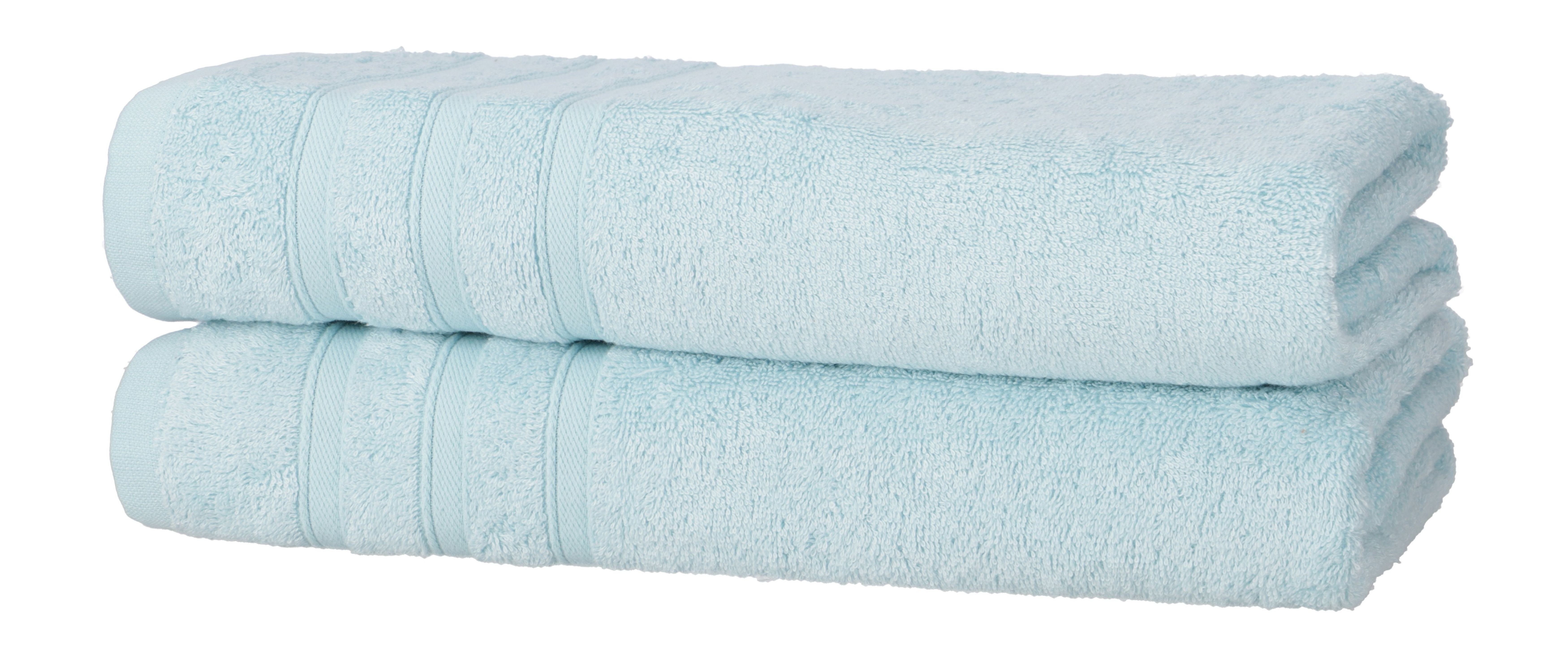 extra Weich hellblau und (2-St), Komfort, Saugfähig Frottee Home Duschtücher One