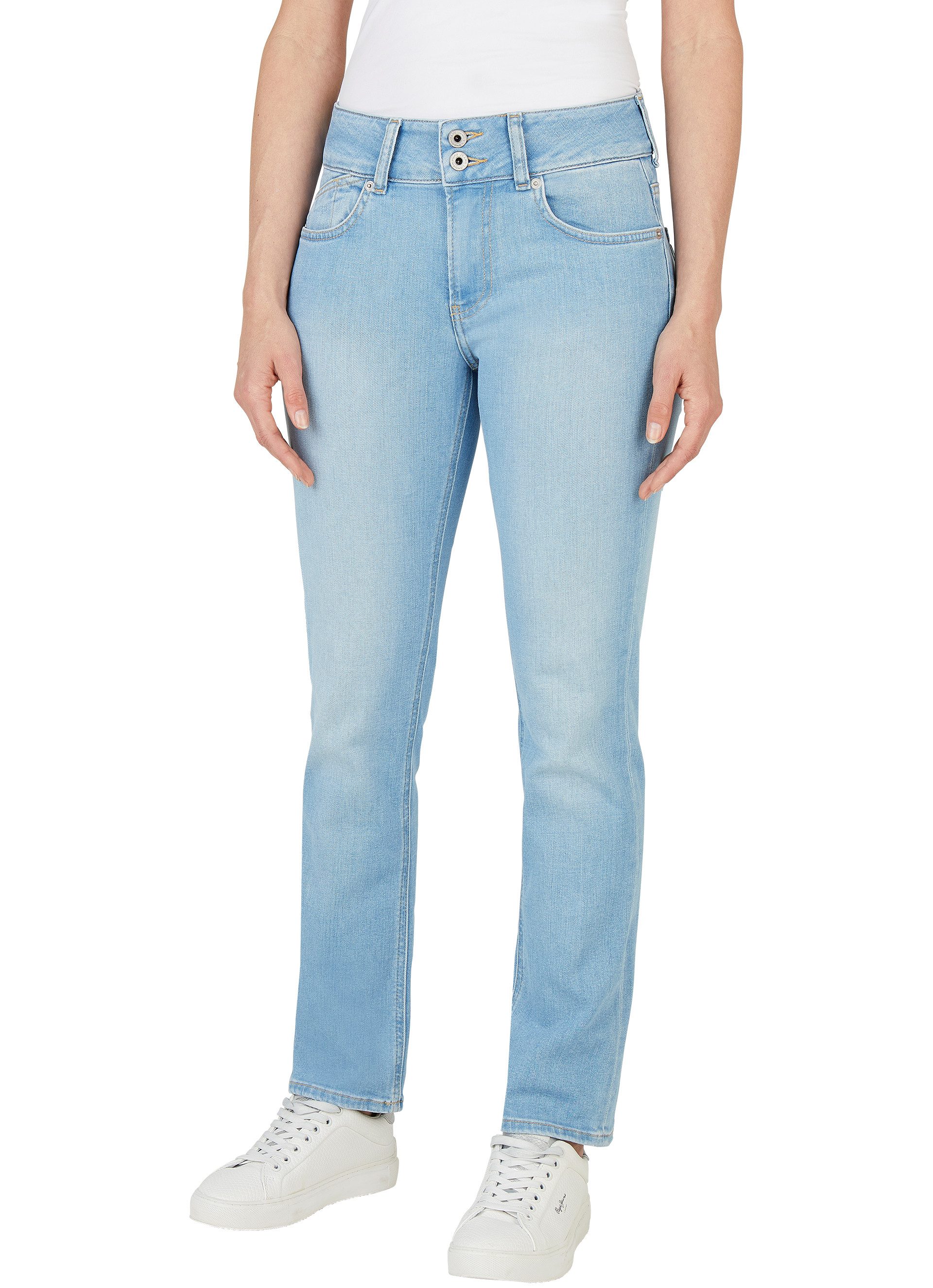 Pepe Jeans Slim-fit-Jeans SLIM JEANS MW mit extrabreitem Bund mit Doppelkno günstig online kaufen