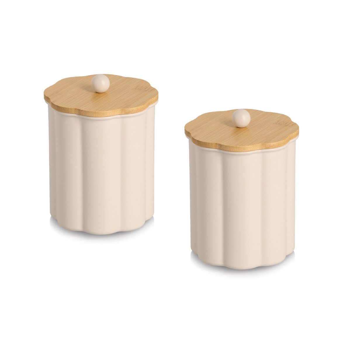 Zeller Present Vorratsdose Dose mit Bambusdeckel, 2er-Set, 1000 ml, Metall, Bambus, Metall, (Set, 2-tlg), ca. Ø12,2x16,5 cm