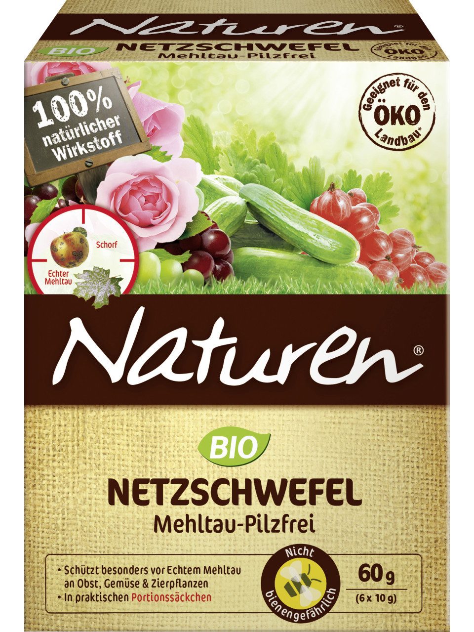 Substral Pflanzen-Pilzfrei Naturen Bio Netzschwefel Mehltau-Pilzfrei 6 x 10 g, 0.06 l