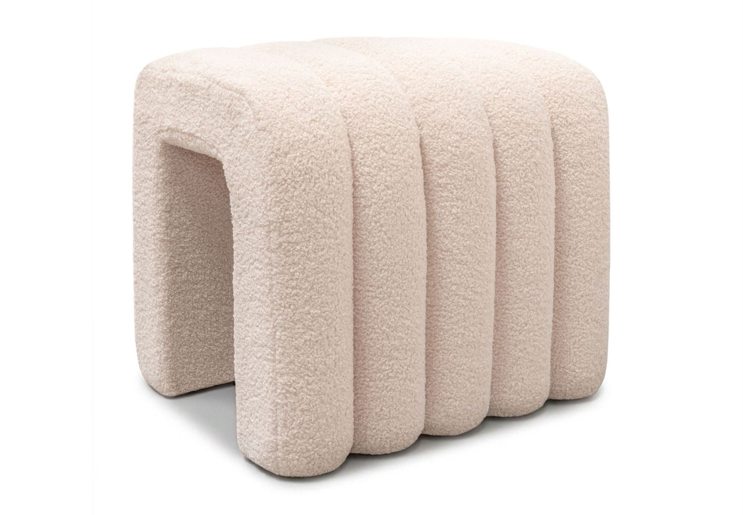 Lookway Pouf Pouf RIBA aus Bouclé-Stoff mit dekorativer Form