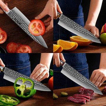 Mutoy Kochmesser Premium Damast Küchenmesser - 20cm Klingenlänge Küchenmesser
