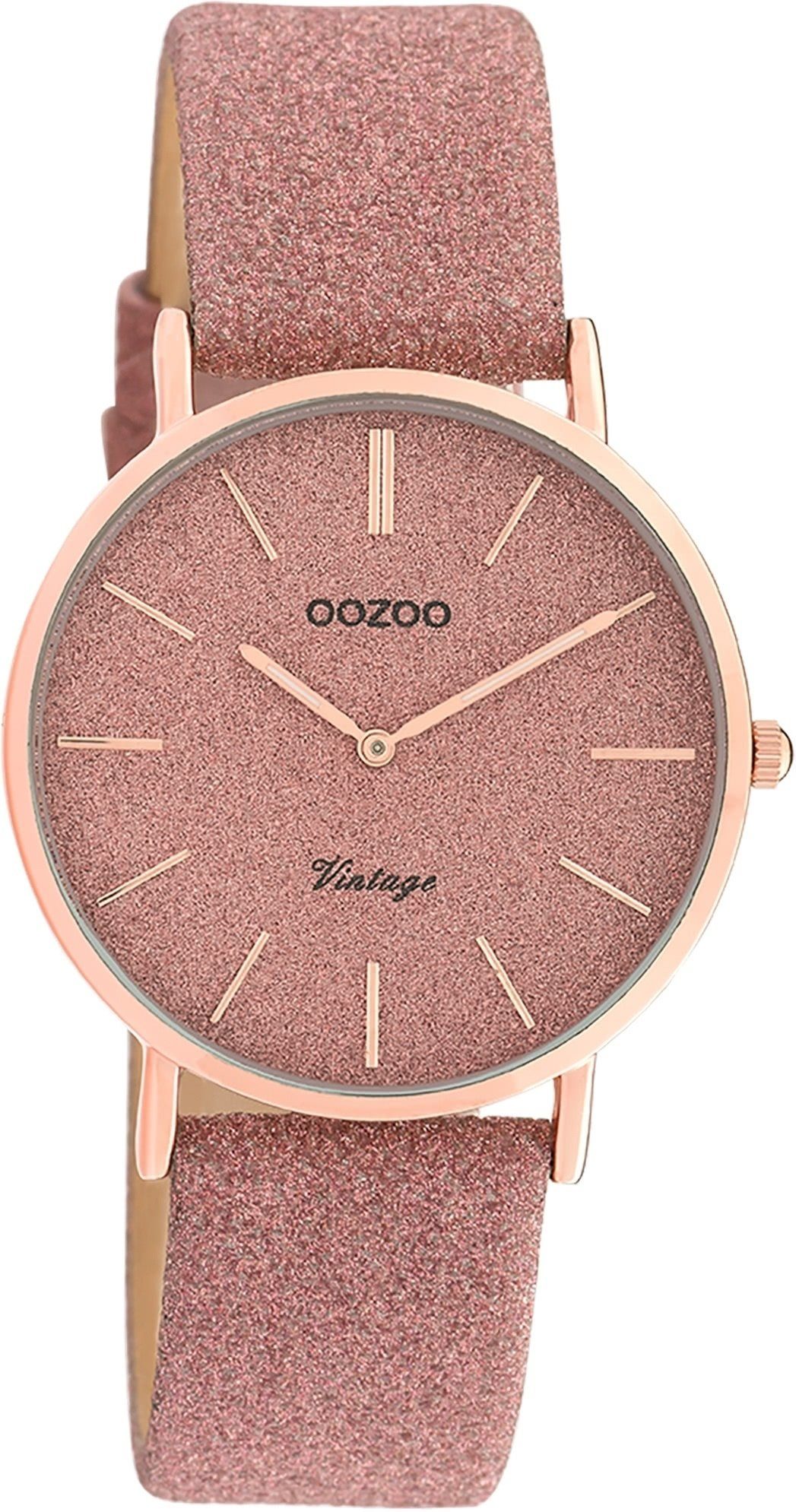 Quarzuhr Oozoo Damen Armbanduhr rosa Analog