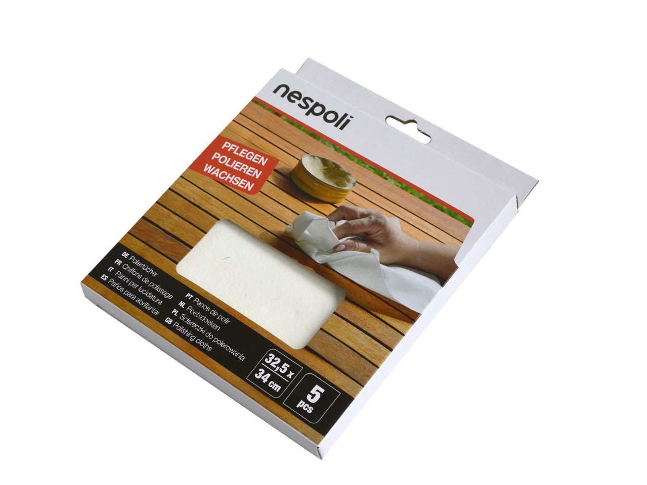 Nespoli Poliertuch 32,5 x 34 cm 5er Pack Reinigungstücher