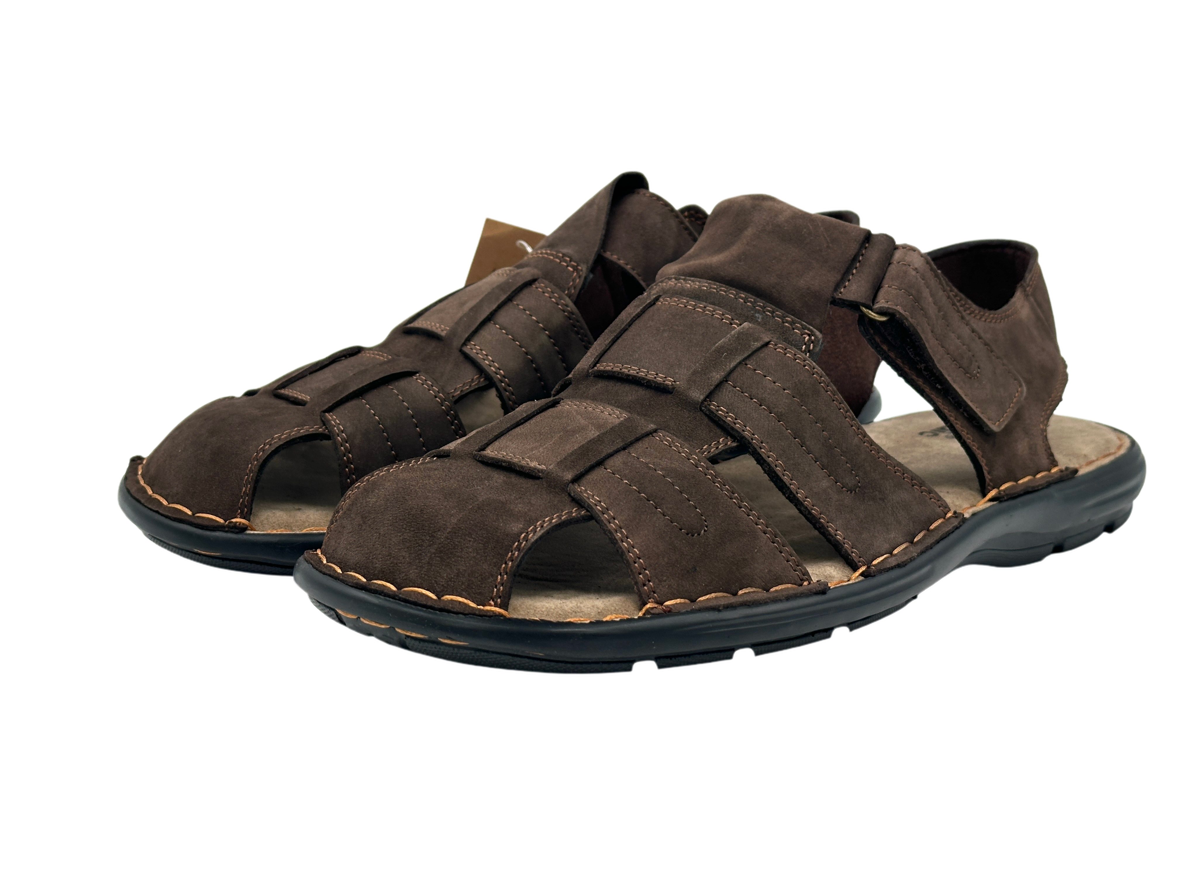 Nowaland Herren Echtleder Sandalen bequem Klettverschluss Sommer Sandale Echtleder, weiches Fußbett, flexibel und alltagstauglich
