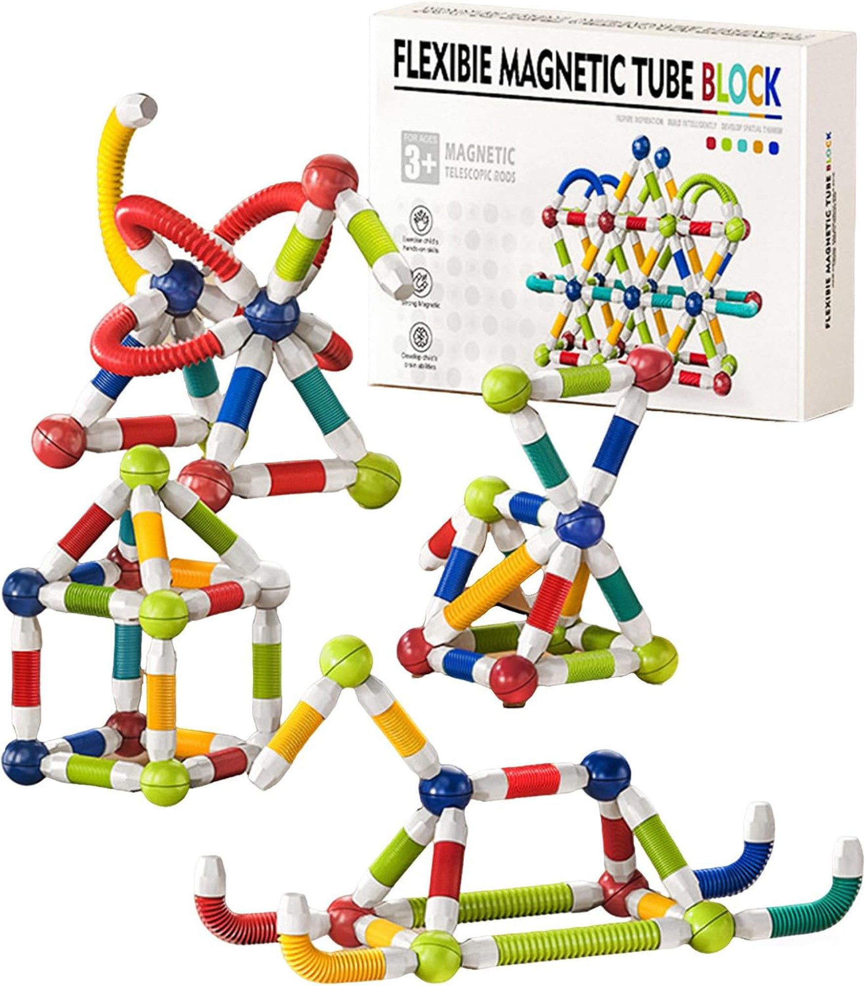 Luckice Magnetische Bausteine 3D Kreative Kinder Geschenke Geburtstag Magnetspielbausteine, (Set, 85 St., Montessori Magnet Bausteine Spielzeug Jungen Mädchen), spielzeug ab 3 jahre lernspielzeug vielseitiges geschenk