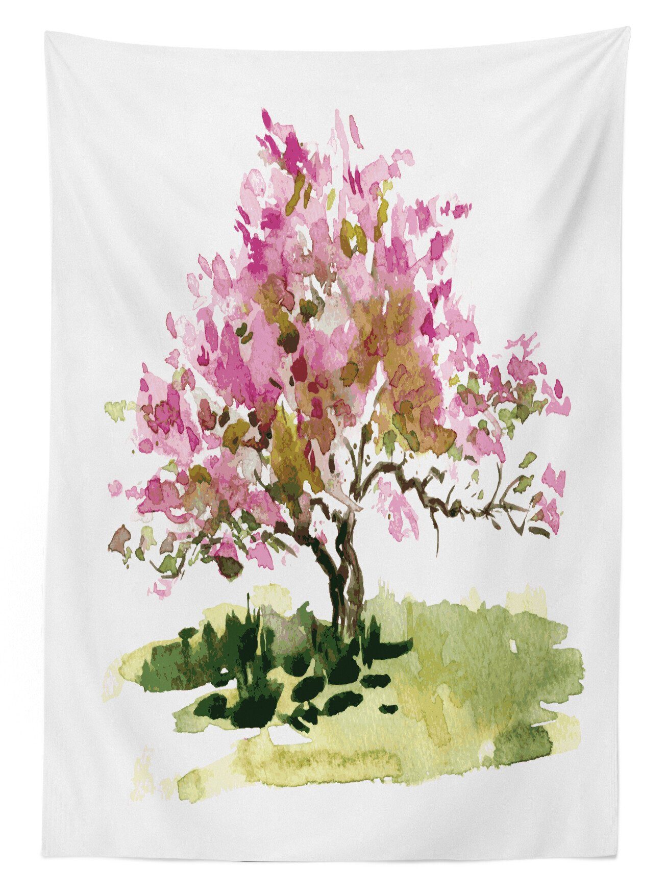 Waschbar Sakura Farbfest Aquarell Blätter den Japanisch Abakuhaus Klare geeignet Für Tischdecke Außen Farben, Bereich