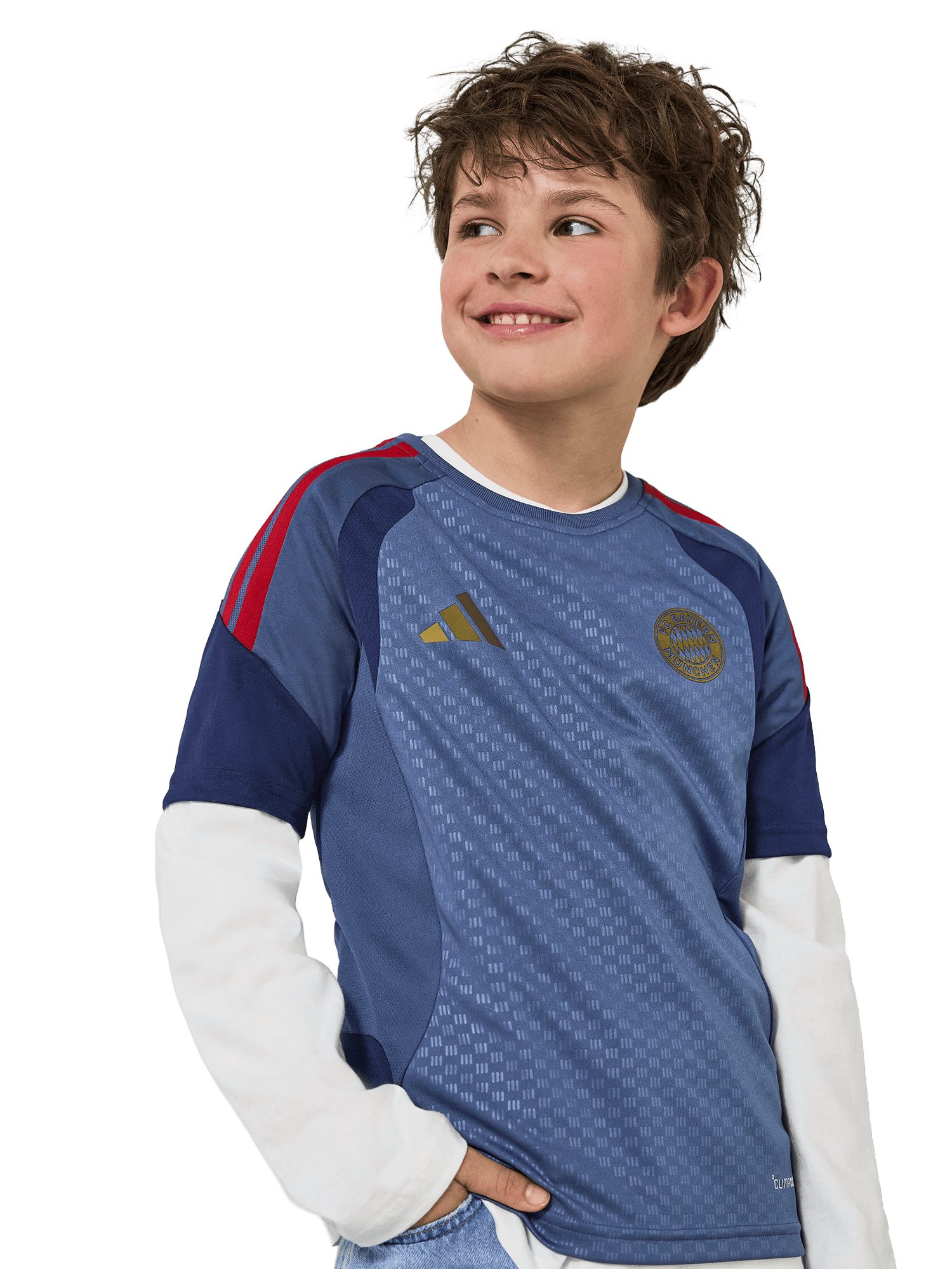 adidas Performance T-Shirt FC Bayern München, Trainingsshirt Teamline, Kinder, Blau