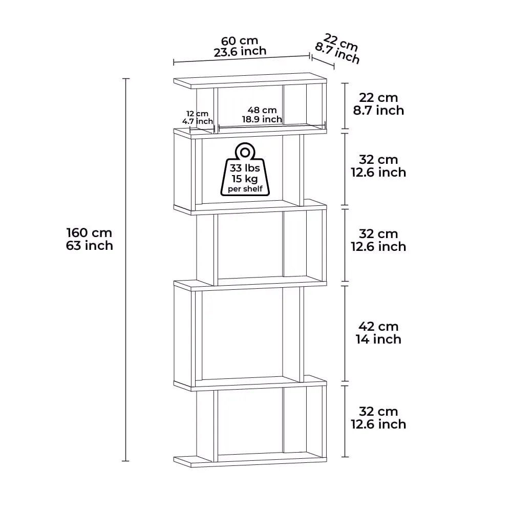 Minimadecor Bücherregal x 22 x cm Weiß x 90 & Piramide 160 cm x 160 cm cm cm 60 cm 22