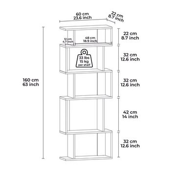 DEMA Home Bücherregal Standregal Piramide, Raumteiler