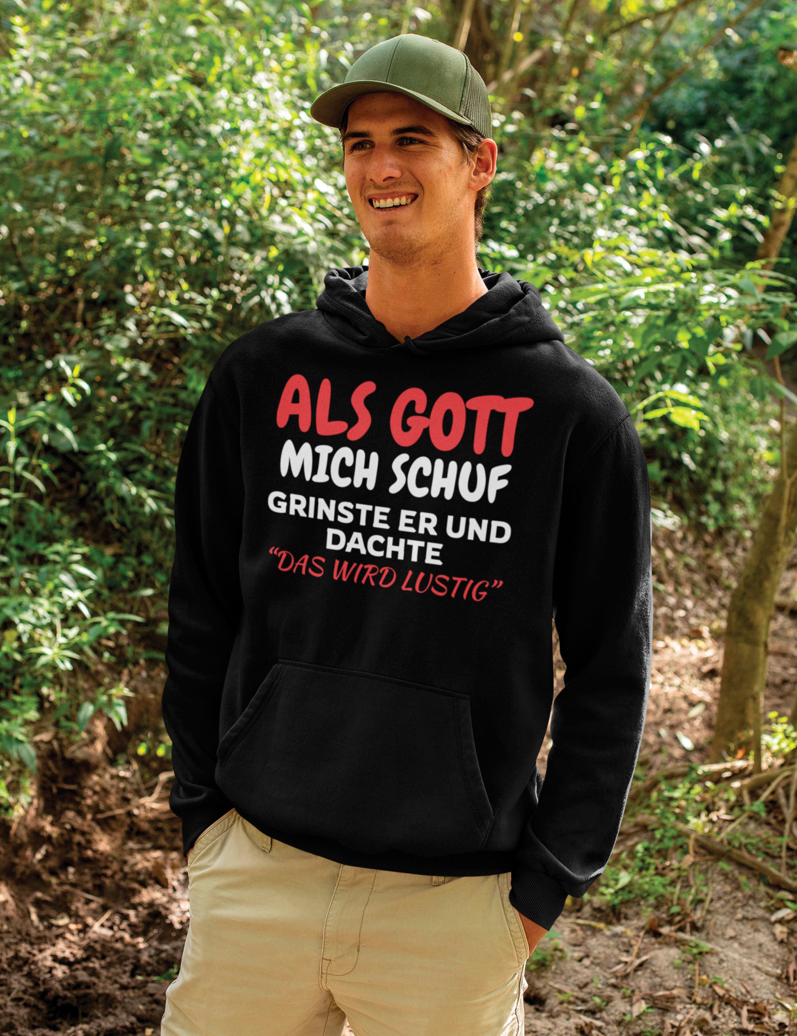 Youth Designz Kapuzenpullover Als Gott mich Schuf: Herren Hoodie Pullover mit lustigen Fun Aufdruck mit lustigen Motiv für Männer – Bild 3 von 5