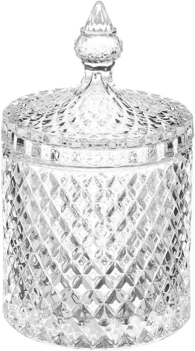 WestCraft Vorratsdose Glück im Glas - Diamant Bonboniere, Bonbondose, für Süßigkeiten, Glas, (2-tlg), transparent, Bonbonglas mit Glas Deckel, Vorratsglas wie im Kiosk