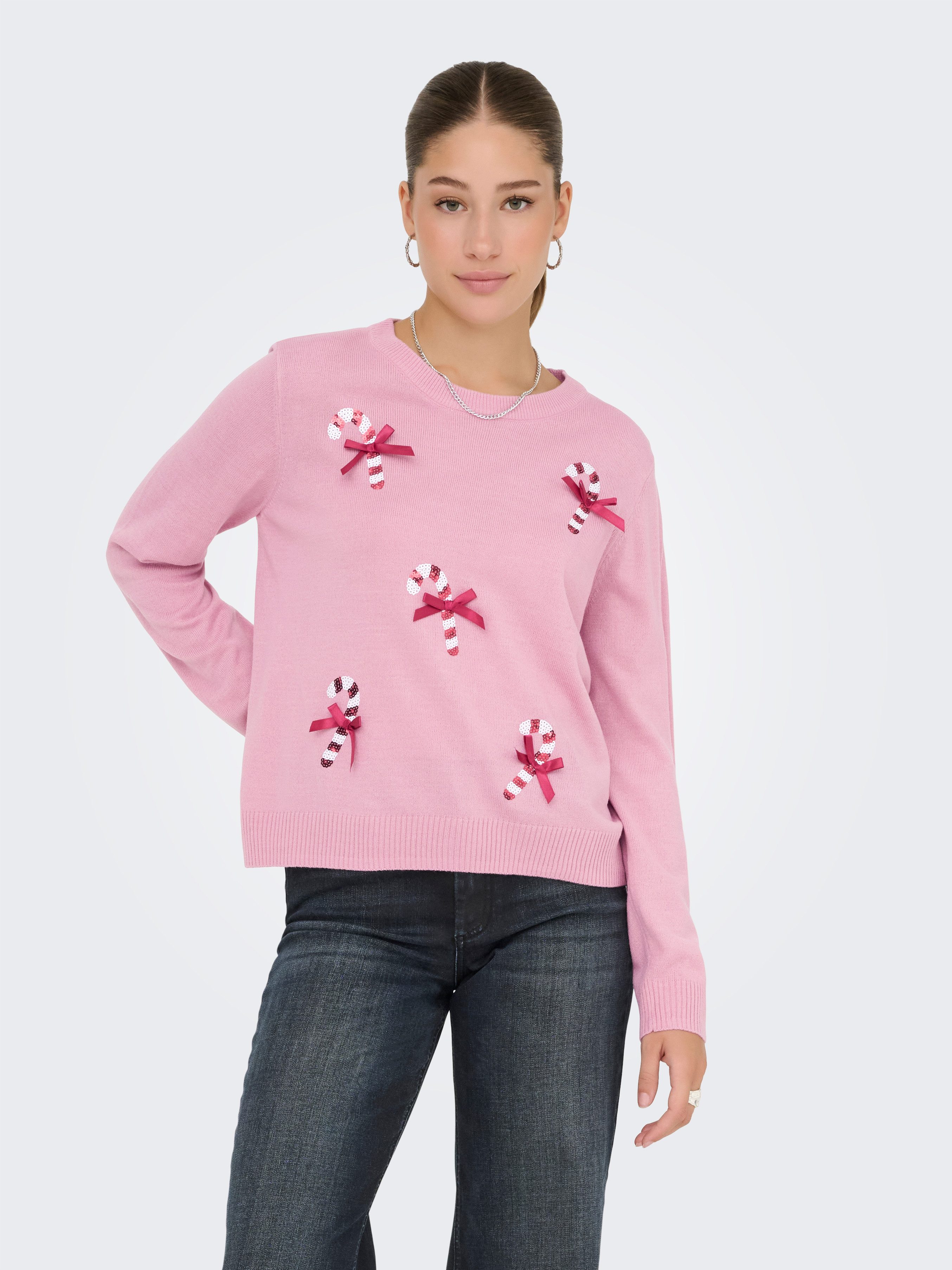ONLY Weihnachtspullover ONLXMAS SHINE LS ONECK günstig online kaufen
