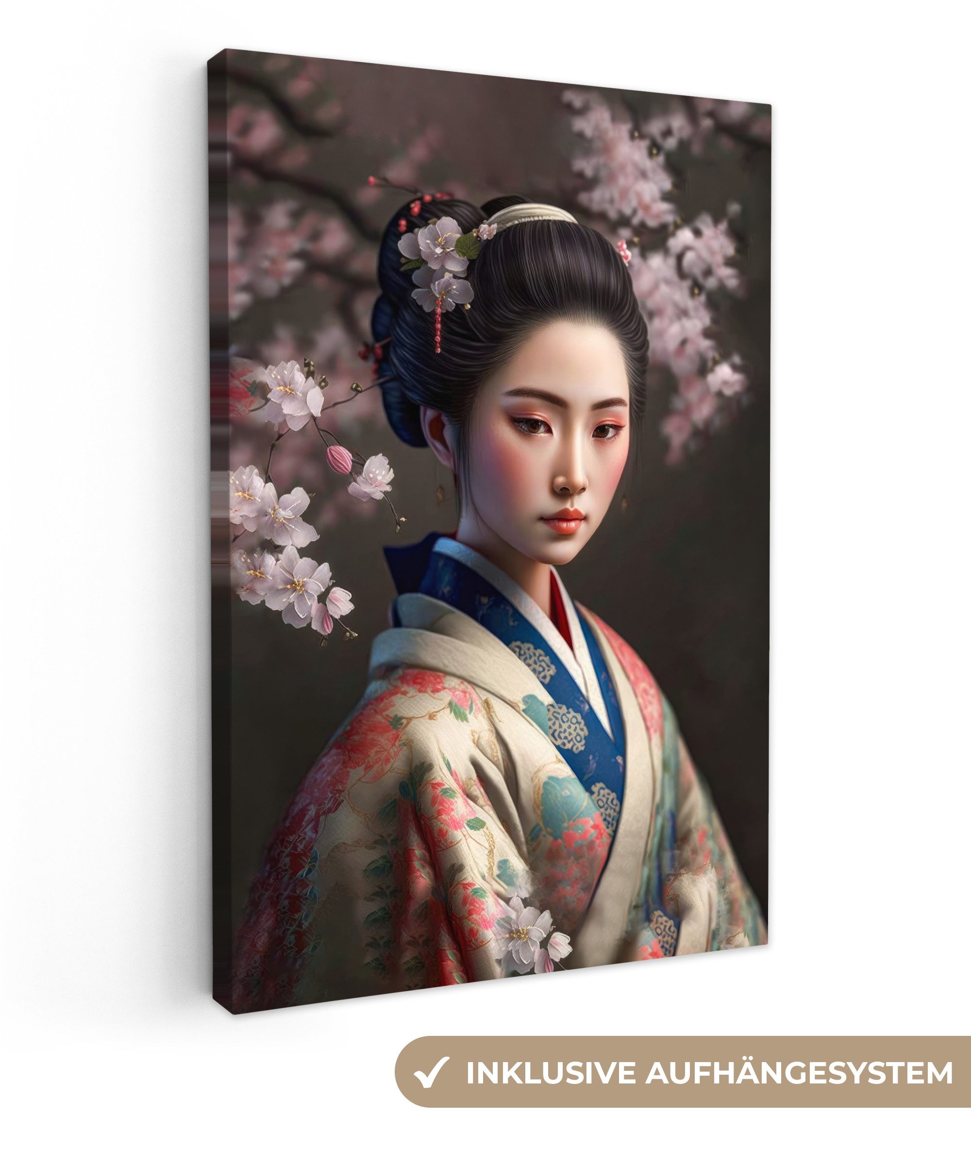 OneMillionCanvasses® Leinwandbild Frau - Sakura - günstig online kaufen