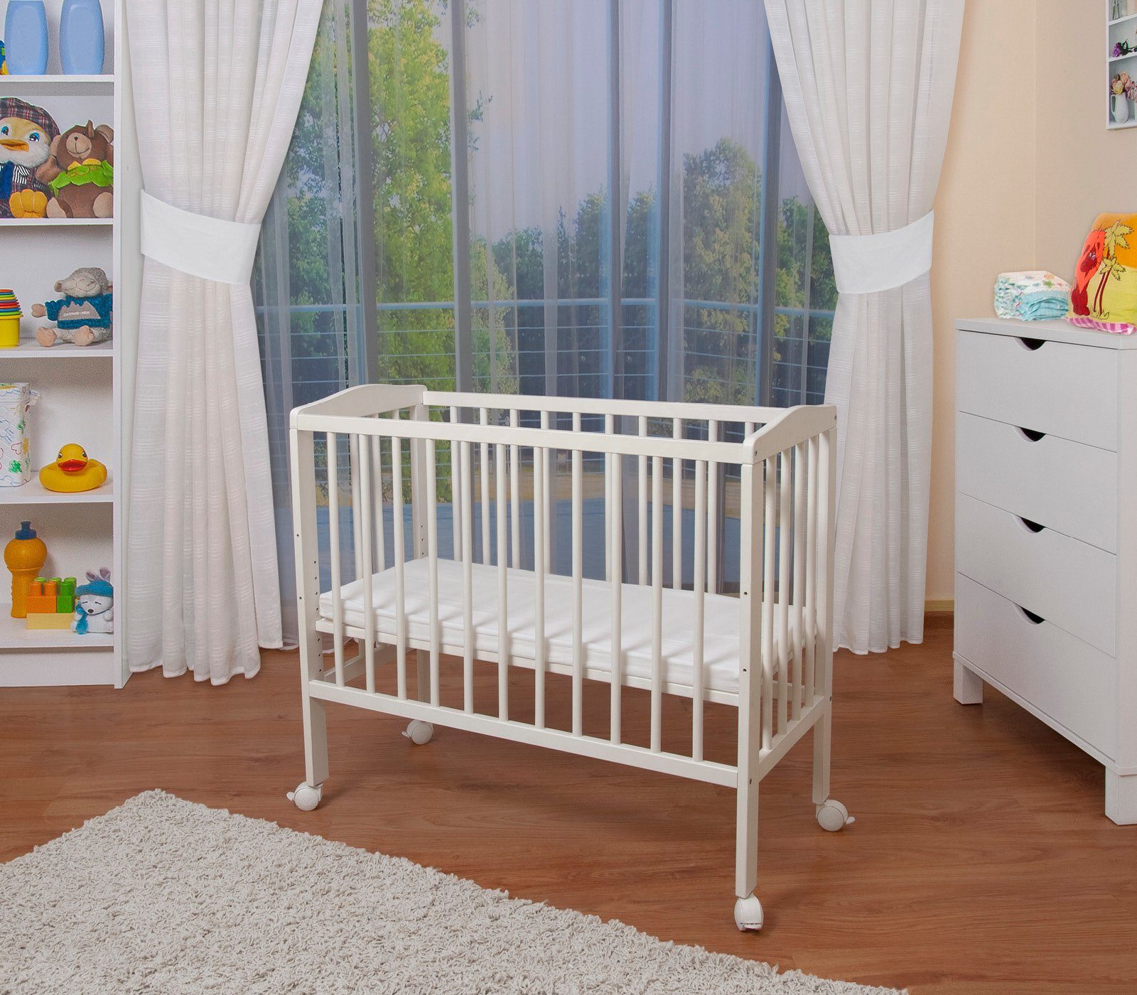 Waldin Beistellbett Baby Beistellbett,Matratze,Buche massiv,verstellbar günstig online kaufen