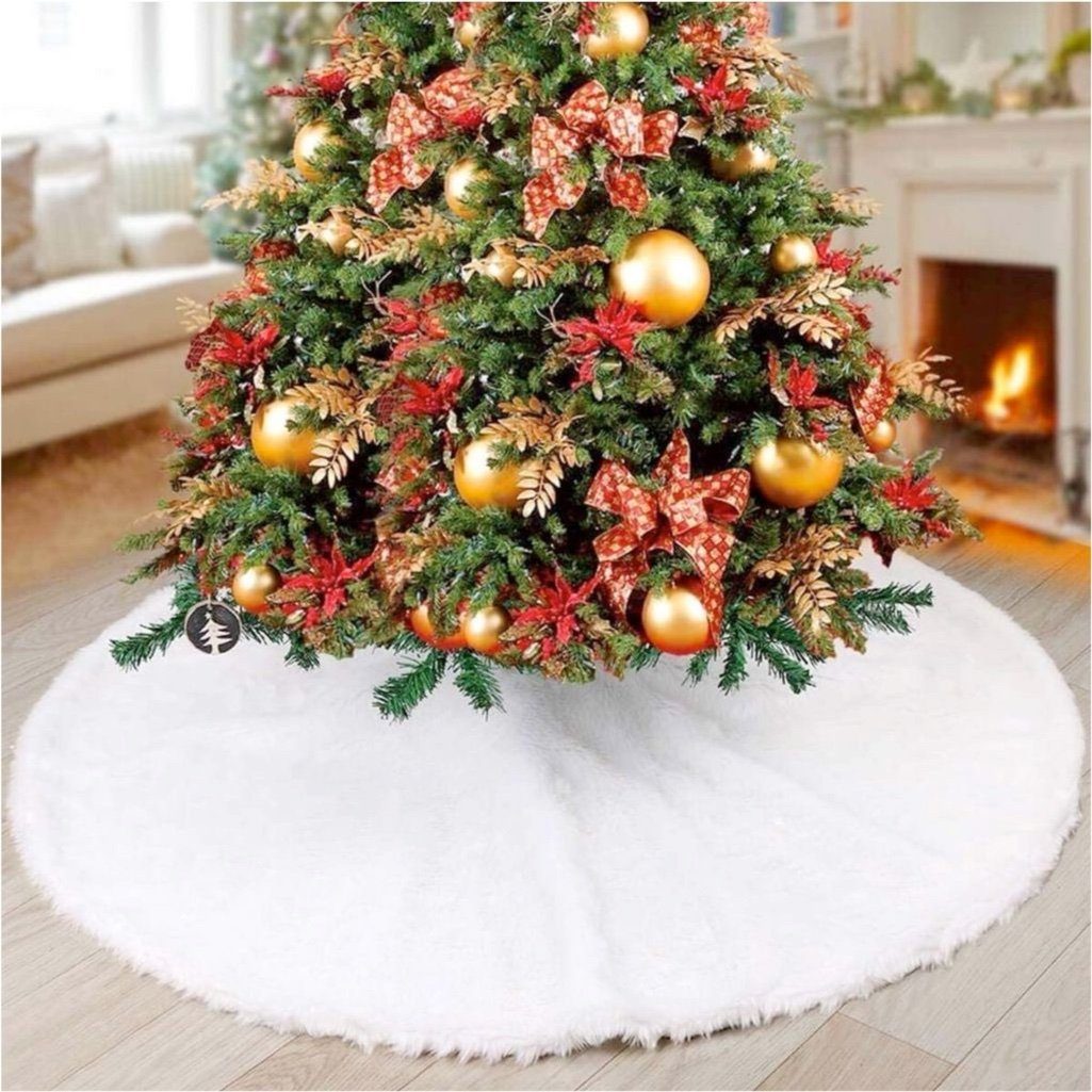 Weihnachtsbaumdecke Baumdecke Christbaumdecke Ø 80 cm weiß Weihnachtsbaumdecke