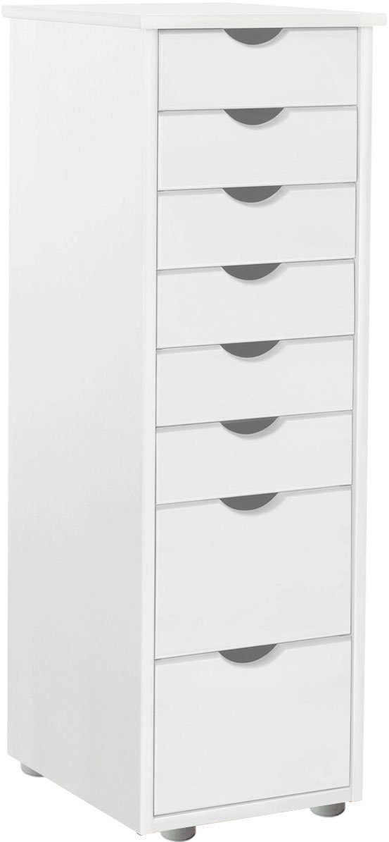 OTTO home Kommode Gava, massives Kiefernholz, mit vielen Stauraummöglichkeiten, Breite 34 cm