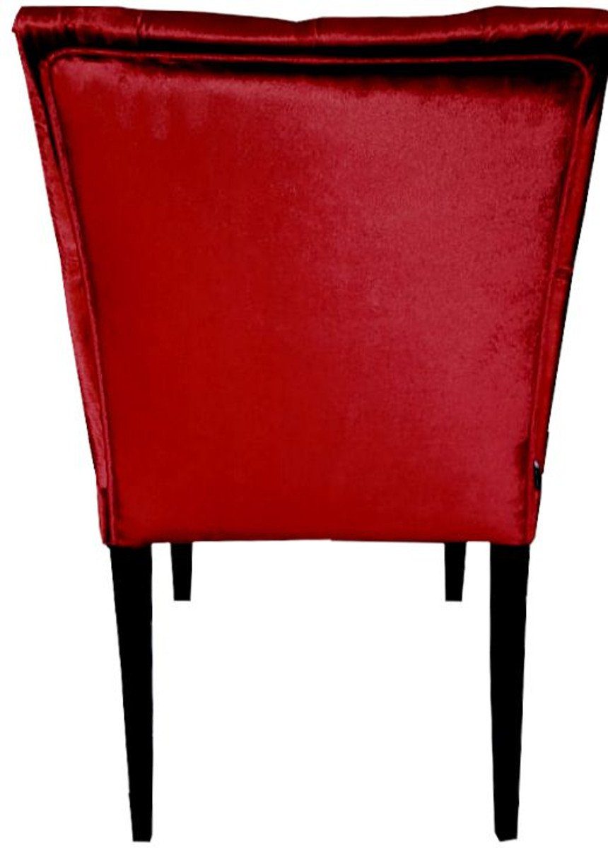Esszimmerstuhl Padrino Schwarz Bordeaux Stuhl Barock Stuhl - Luxus Esszimmer Qualität Rot Designer Casa / -