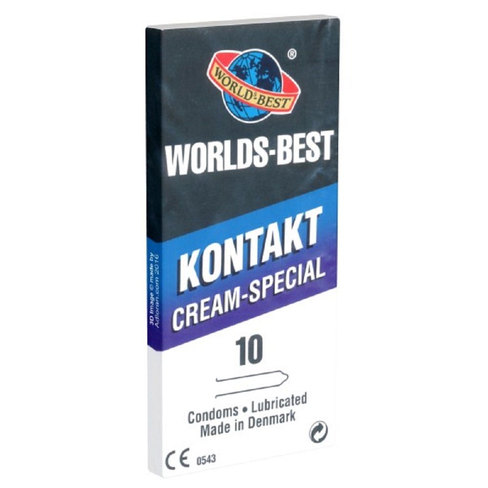 Worlds-Best Kondome Worlds Best «Kontakt Cream Special» gefühlsechte Kondome Packung mit, 10 St., Kondome aus Dänemark