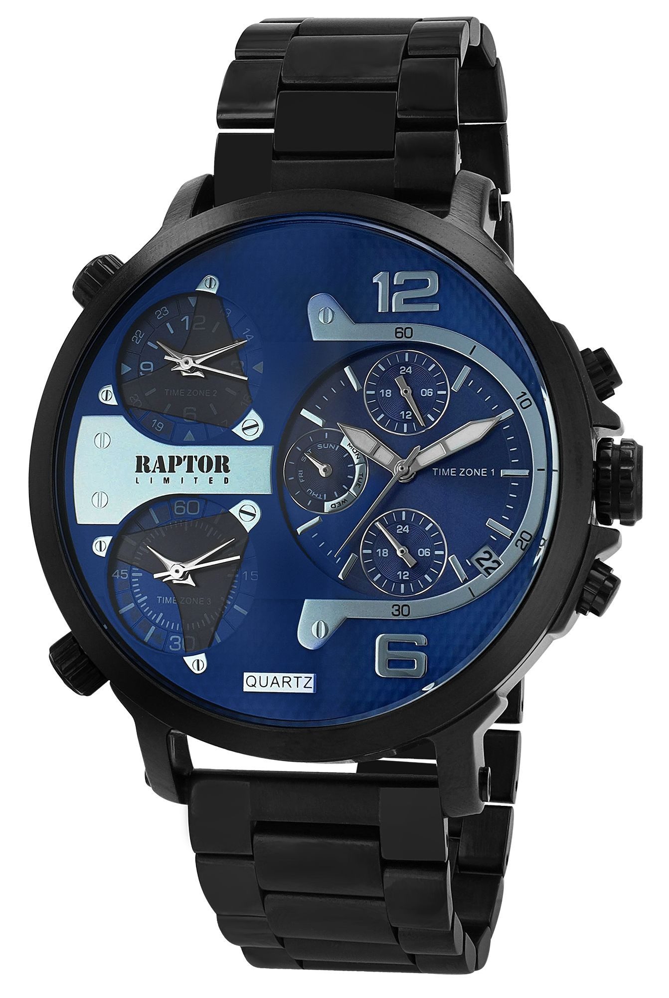 Raptor Limited Quarzuhr Maximus RAPTOR LIMITED Herrenuhr "Maximus" mit Edelstahlarmband