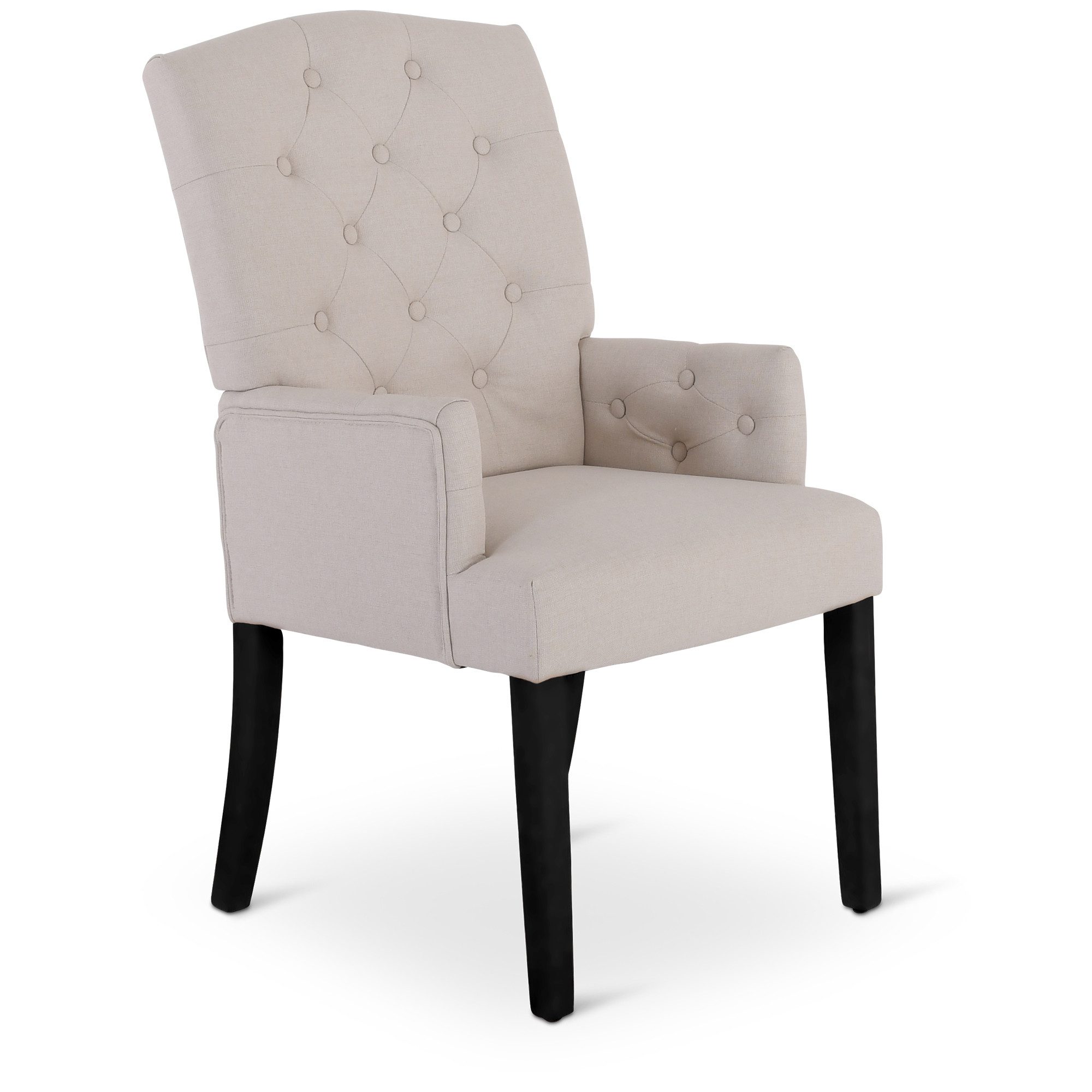 Raburg Esszimmerstuhl Polsterstuhl mit Armlehnen, Chesterfield-Design, günstig online kaufen