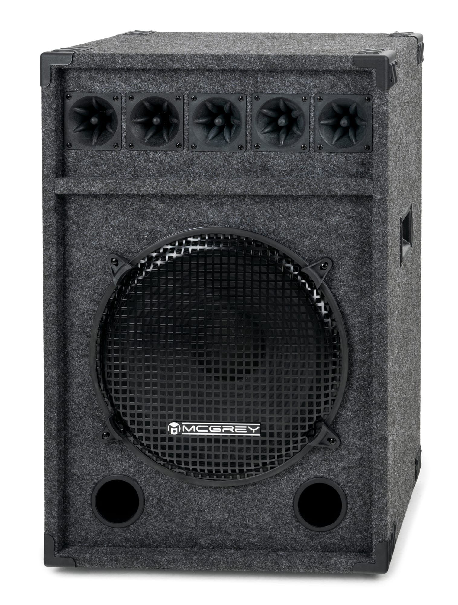 McGrey PA Колонкиbox mit 38cm (15) Subwoofer 2-Wege System, Holzgehäuse Колонки (300 W, Passiv-Speaker mit Bassreflex-Rohren)